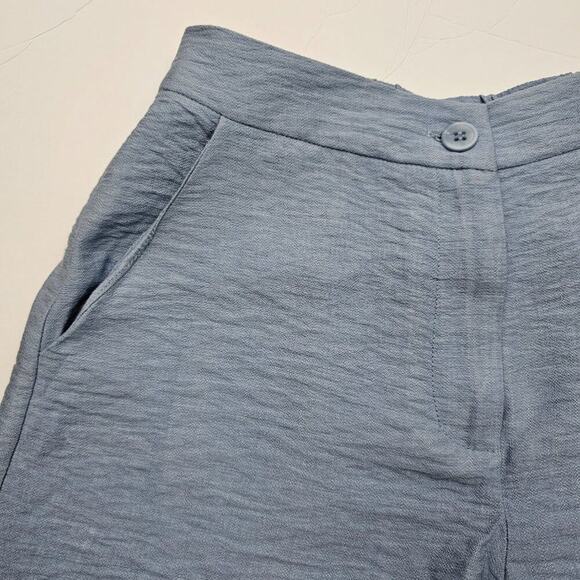 Happily Grey Blue High Rise Rayon Tailored Shorts Junior's Size Small - Picture 2 of 11